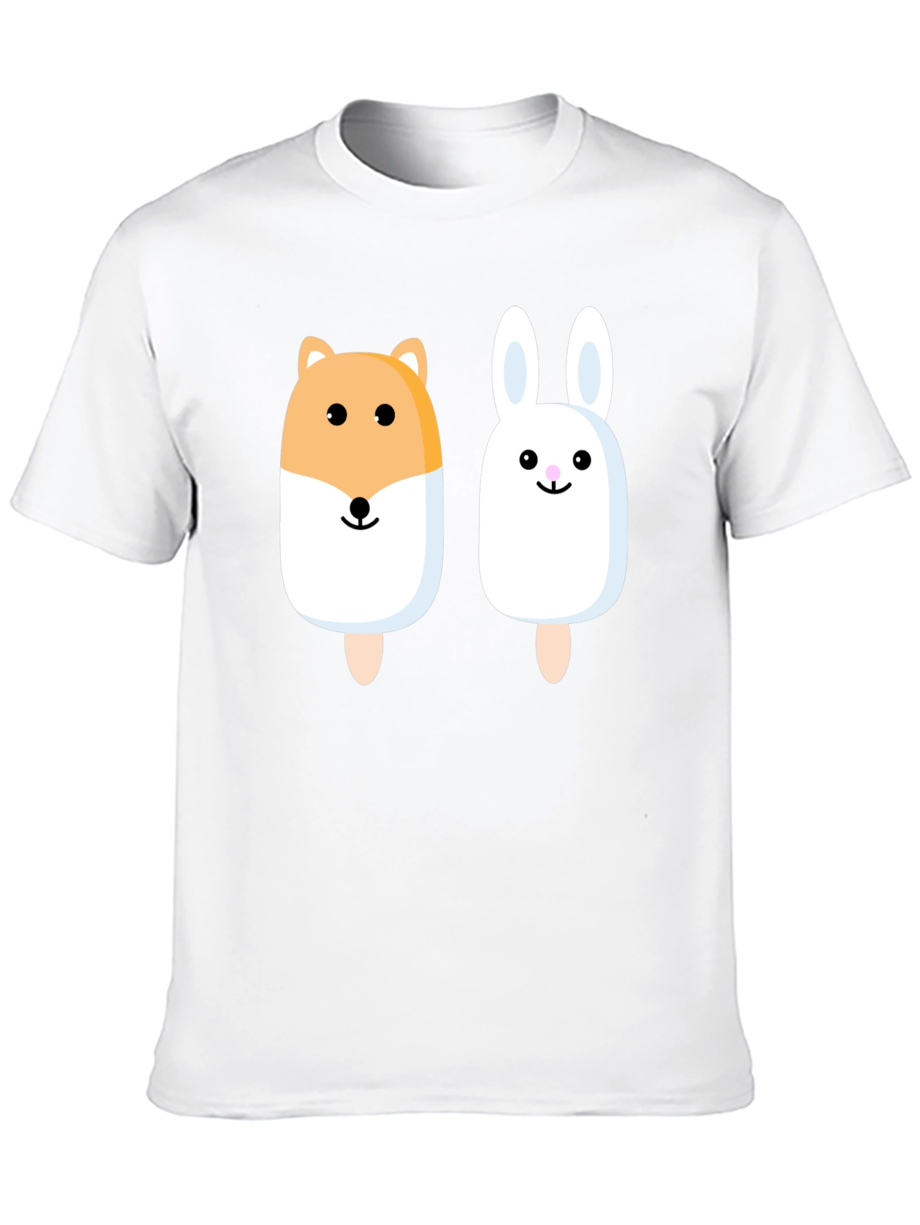 Cute Animal Popsicle Graphic Tee - Black