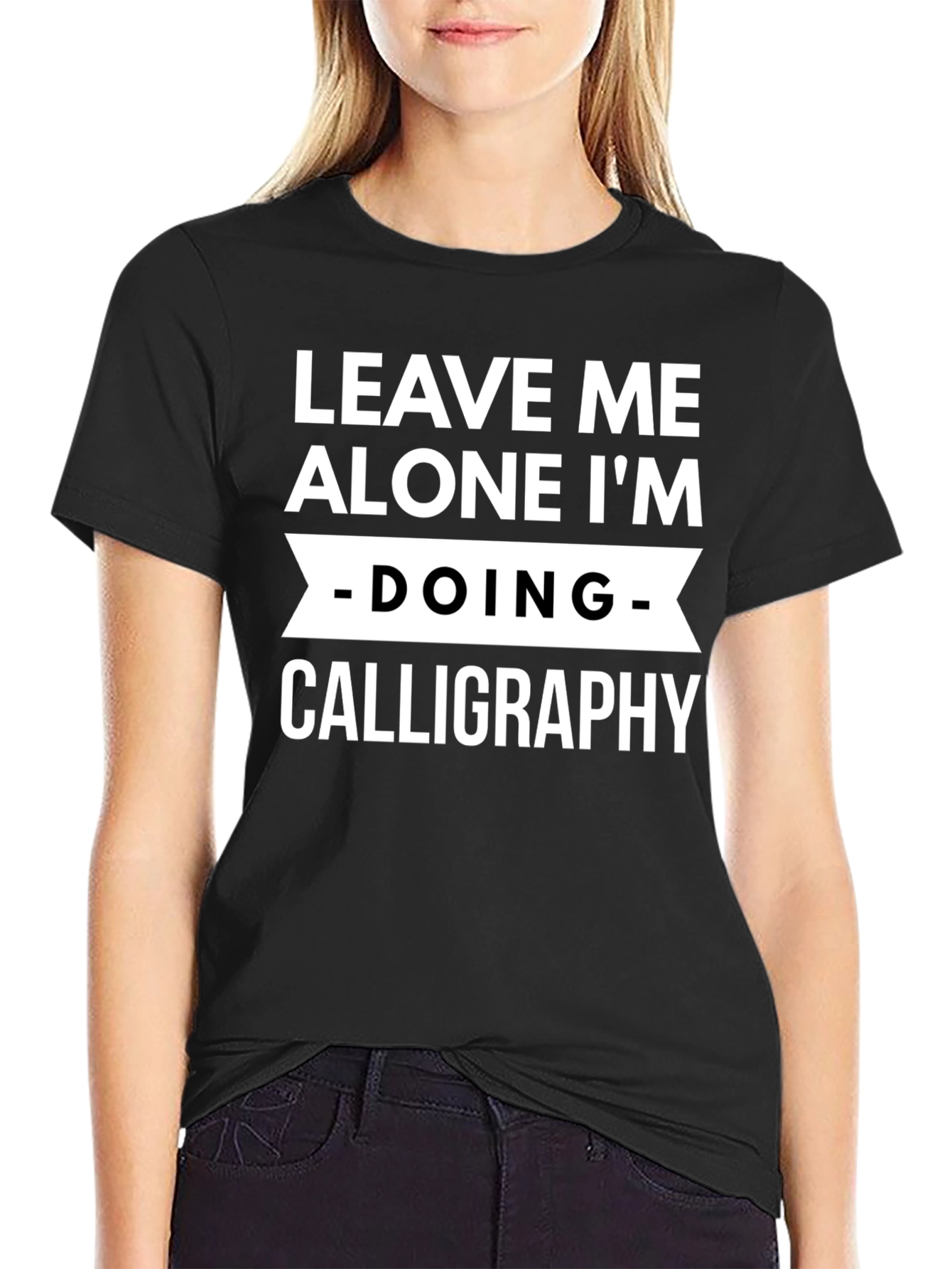 Leave Me Alone Calligraphy T-Shirt