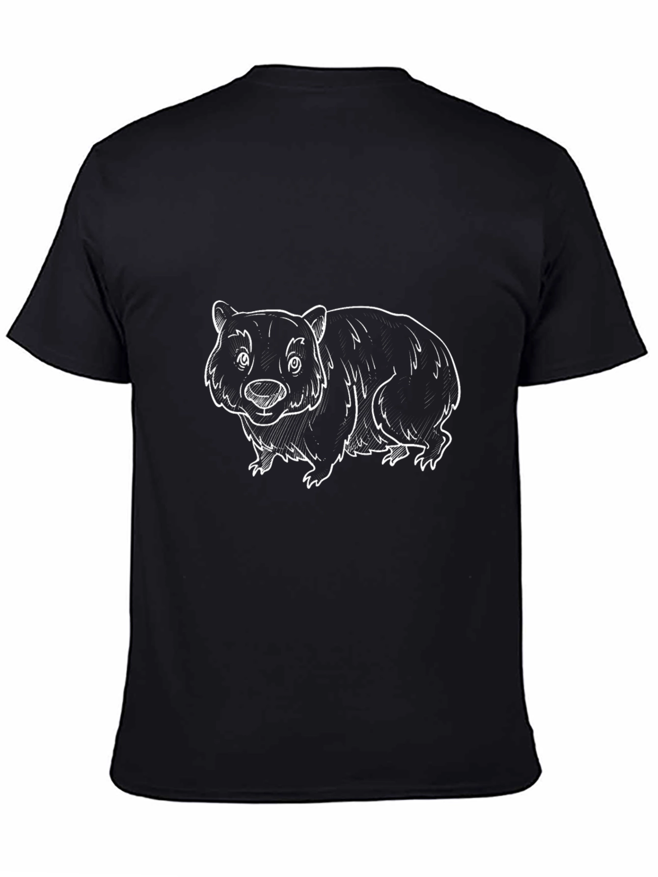 Wombat Graphic Tee - Black Casual T-Shirt