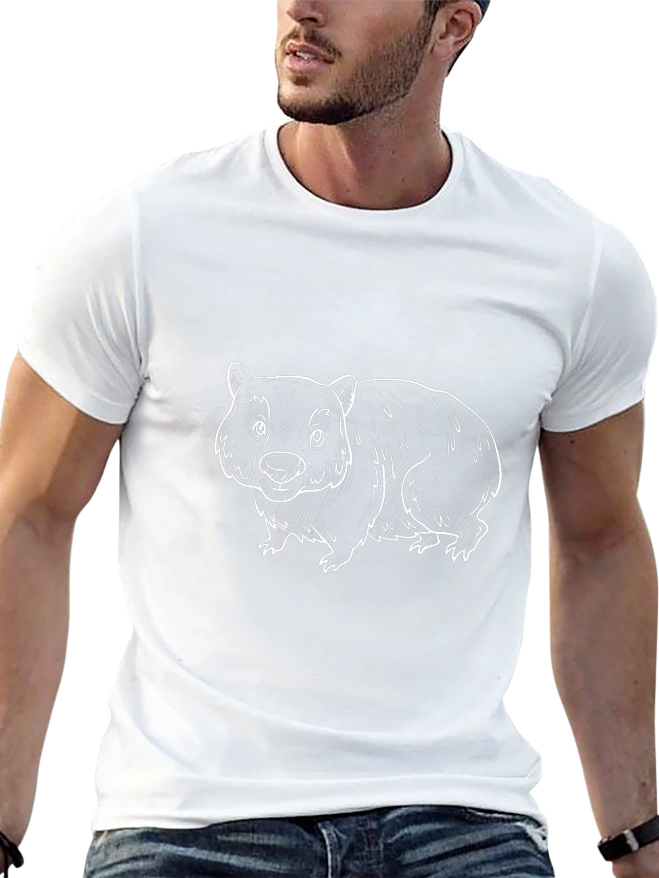 Wombat Graphic Tee - Black Casual T-Shirt