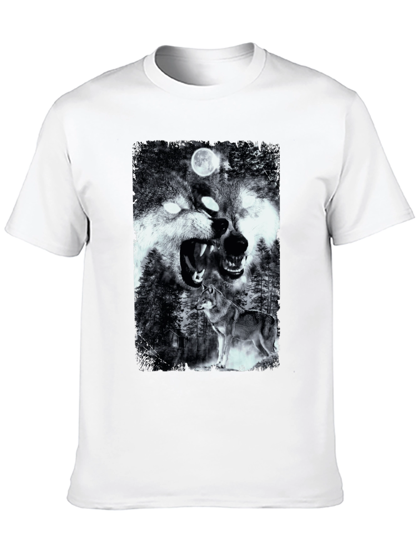 Wolf Pack Graphic T-Shirt - Black Cotton Tee