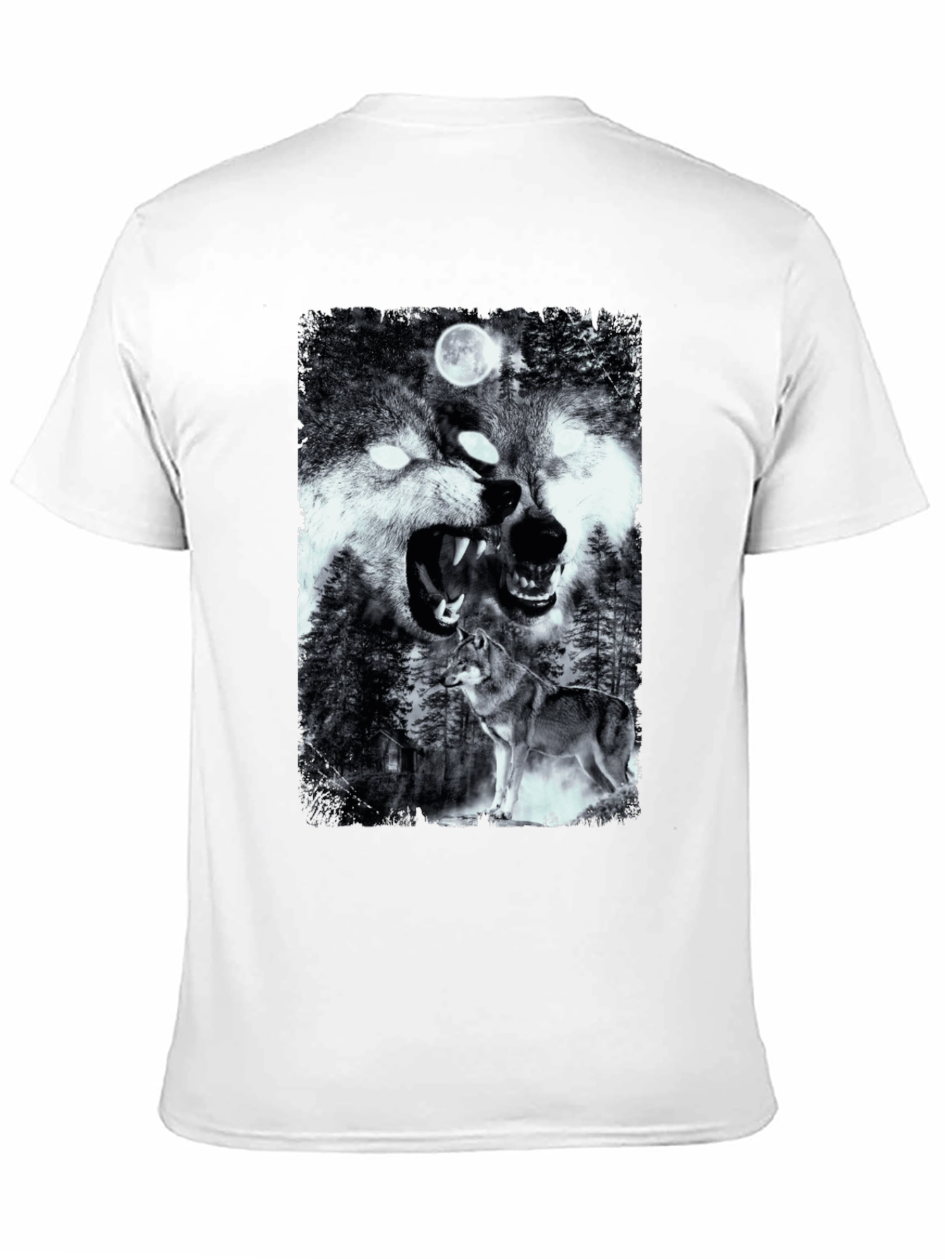 Wolf Pack Graphic T-Shirt - Black Cotton Tee