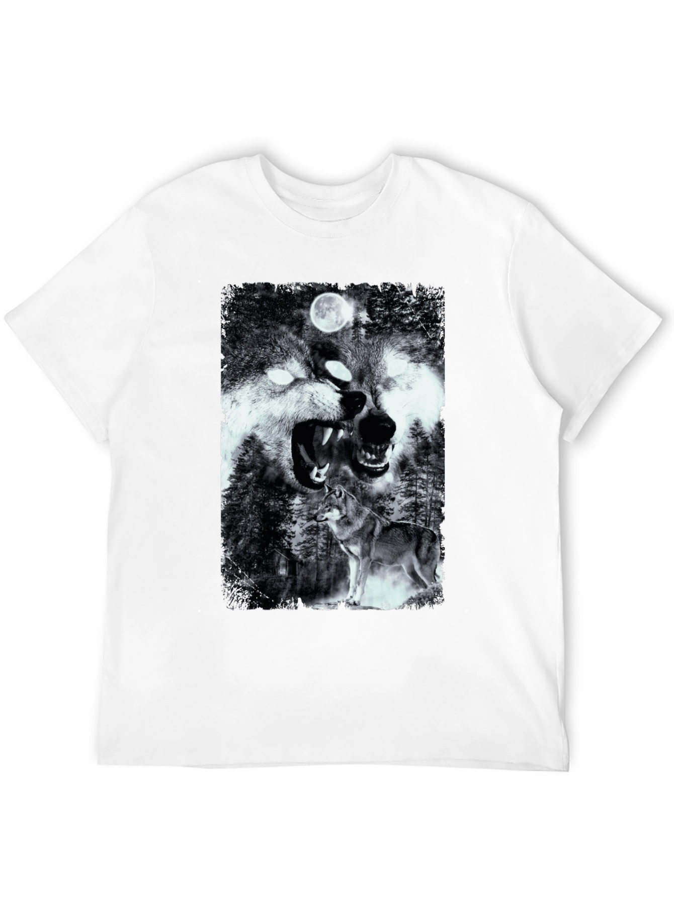 Wolf Pack Graphic T-Shirt - Black Cotton Tee