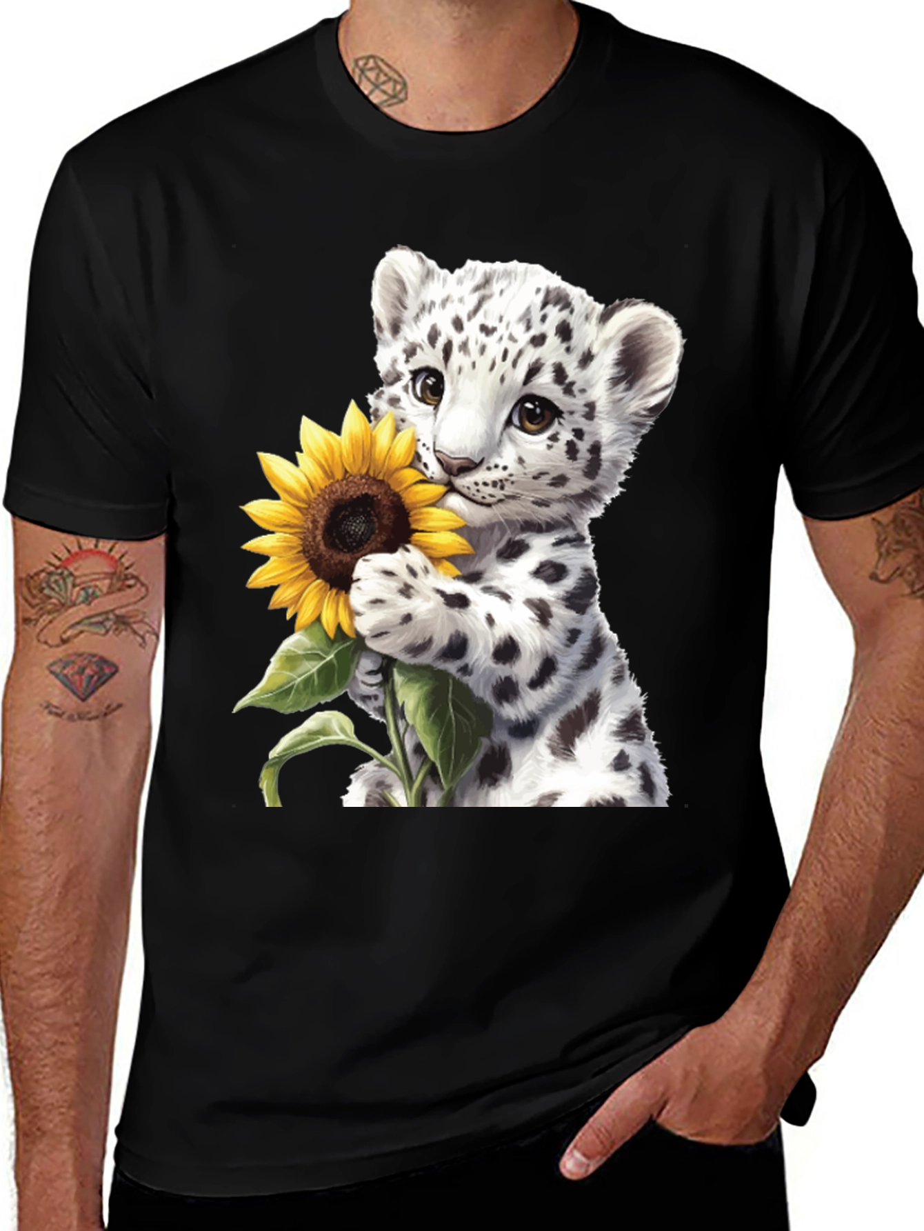 Leopard Cub Sunflower Graphic Tee