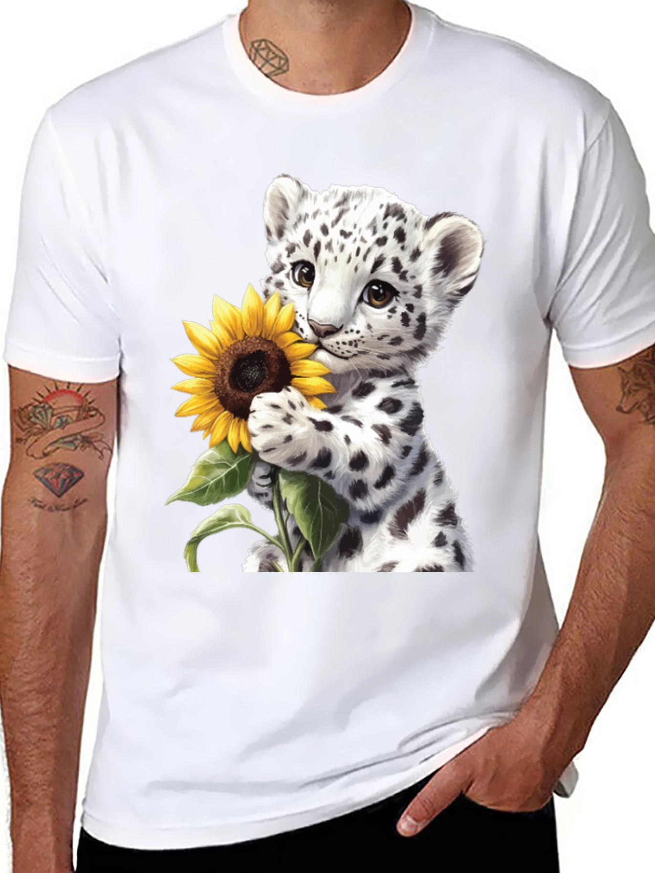 Leopard Cub Sunflower Graphic Tee