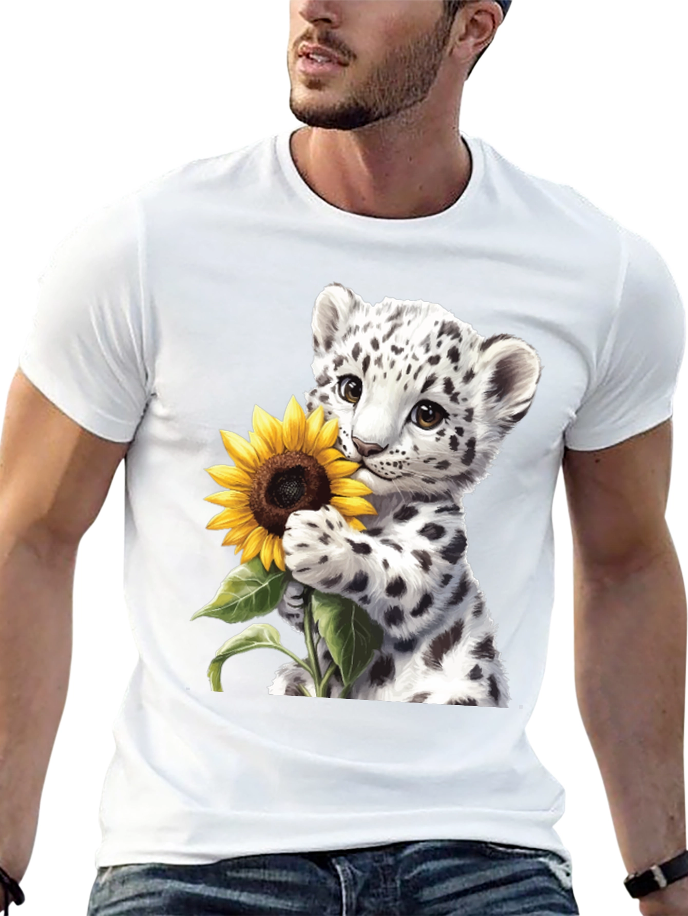 Leopard Cub Sunflower Graphic Tee