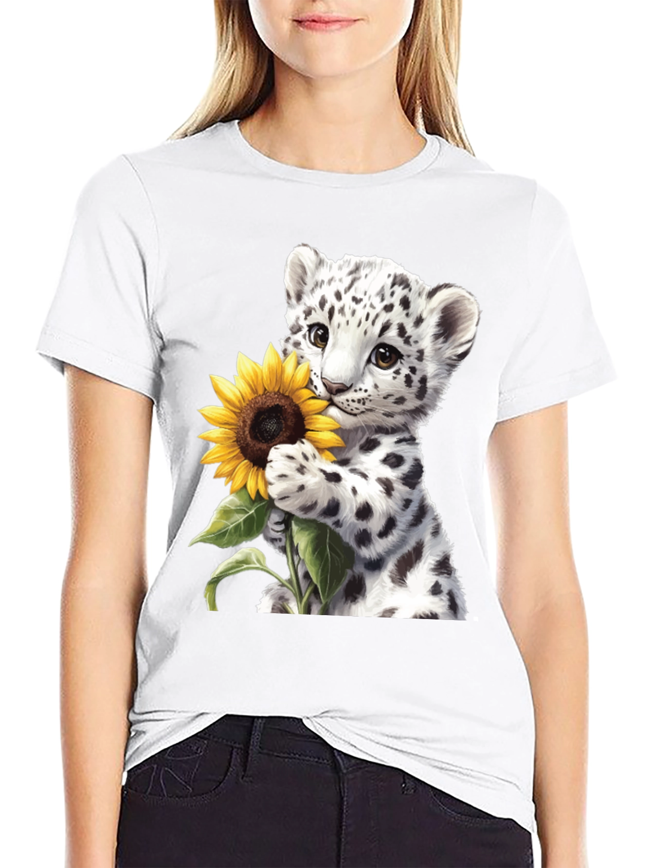 Leopard Cub Sunflower Graphic Tee