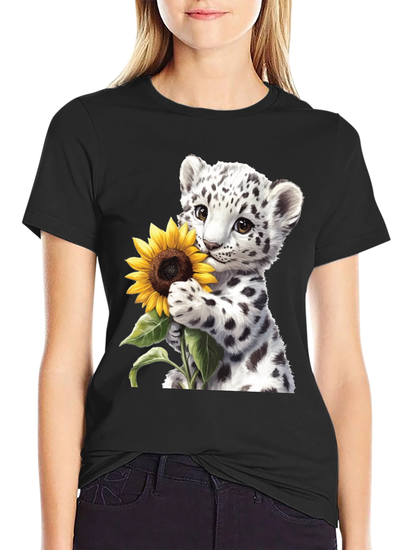 Leopard Cub Sunflower Graphic Tee