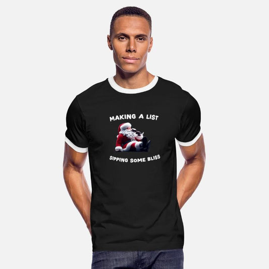 Santa Claus drinking red wine