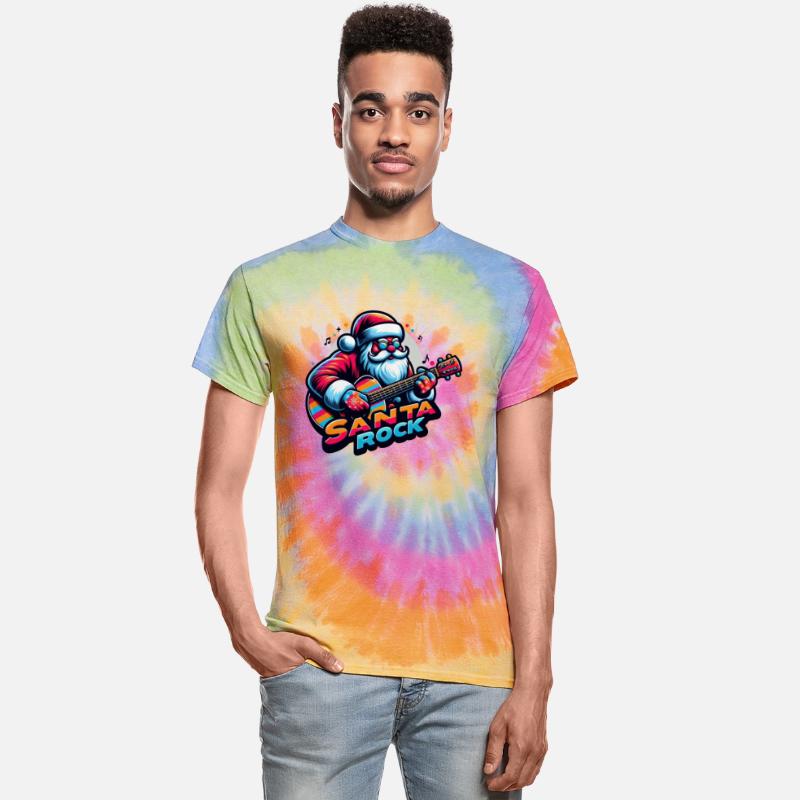 santa rock play the guitar