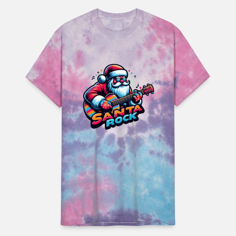 santa rock play the guitar