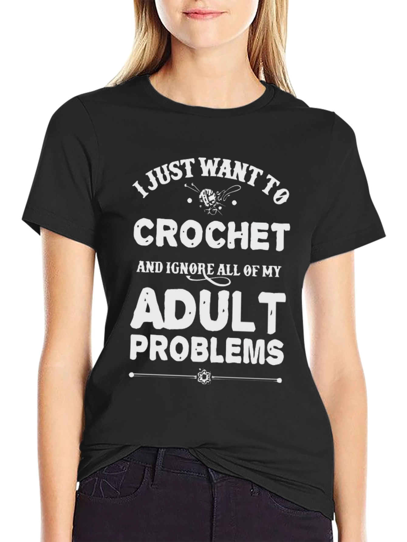 Funny Crochet T-Shirt: Ignore Adult Problems