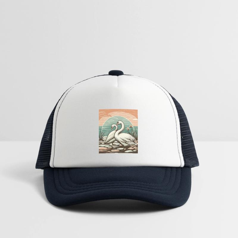 Serene Swan Duo Sunset Scene