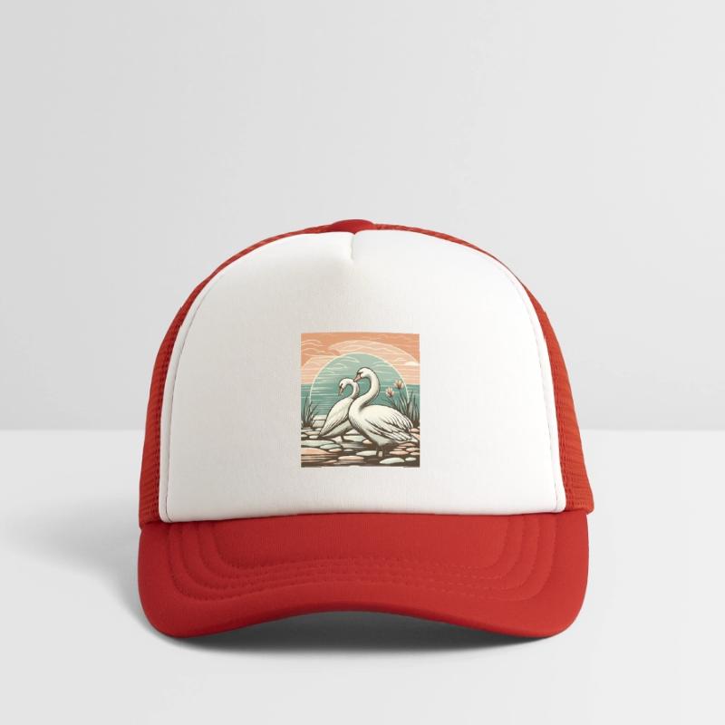 Serene Swan Duo Sunset Scene