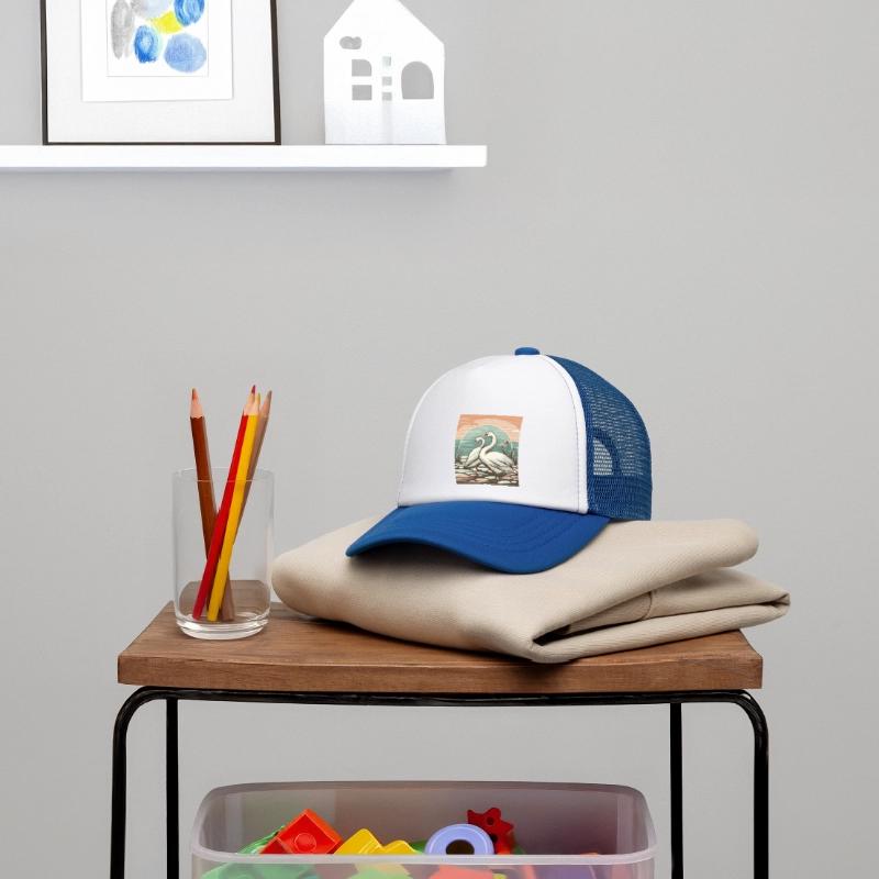 Serene Swan Duo Sunset Scene