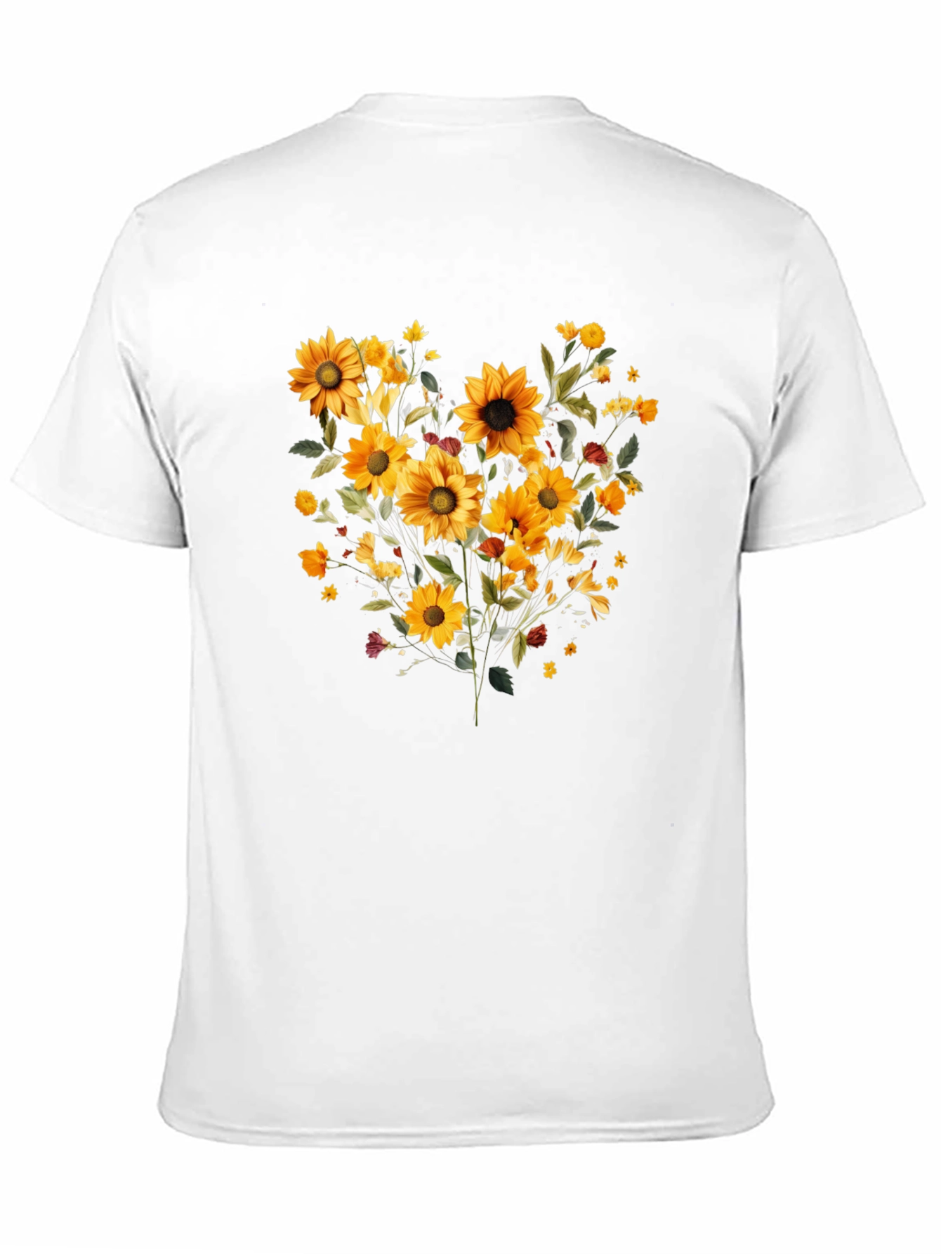Sunflower Bouquet Graphic Print Black Tee