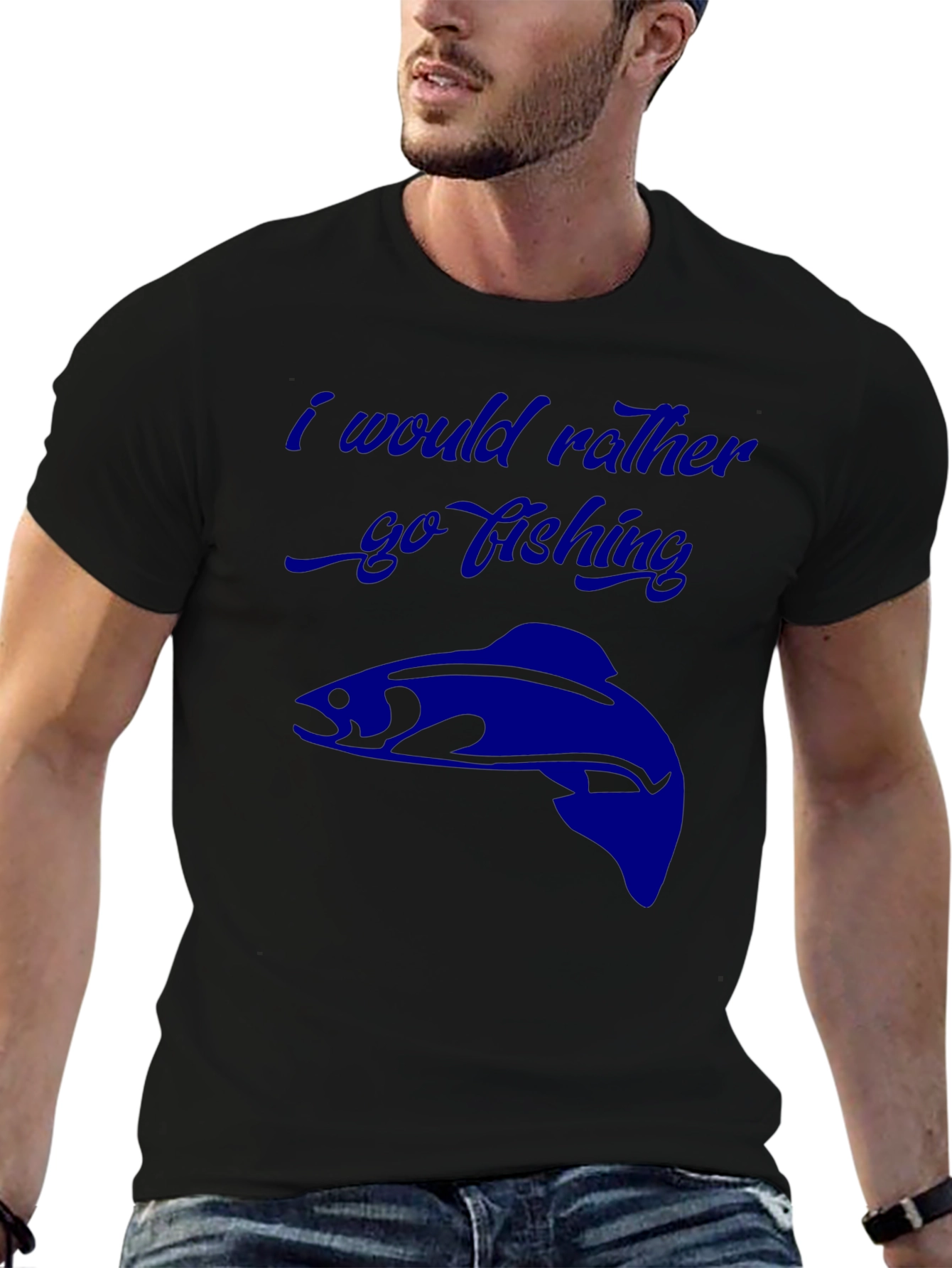 Fishing Graphic Tee - I Would Rather Go Fishing