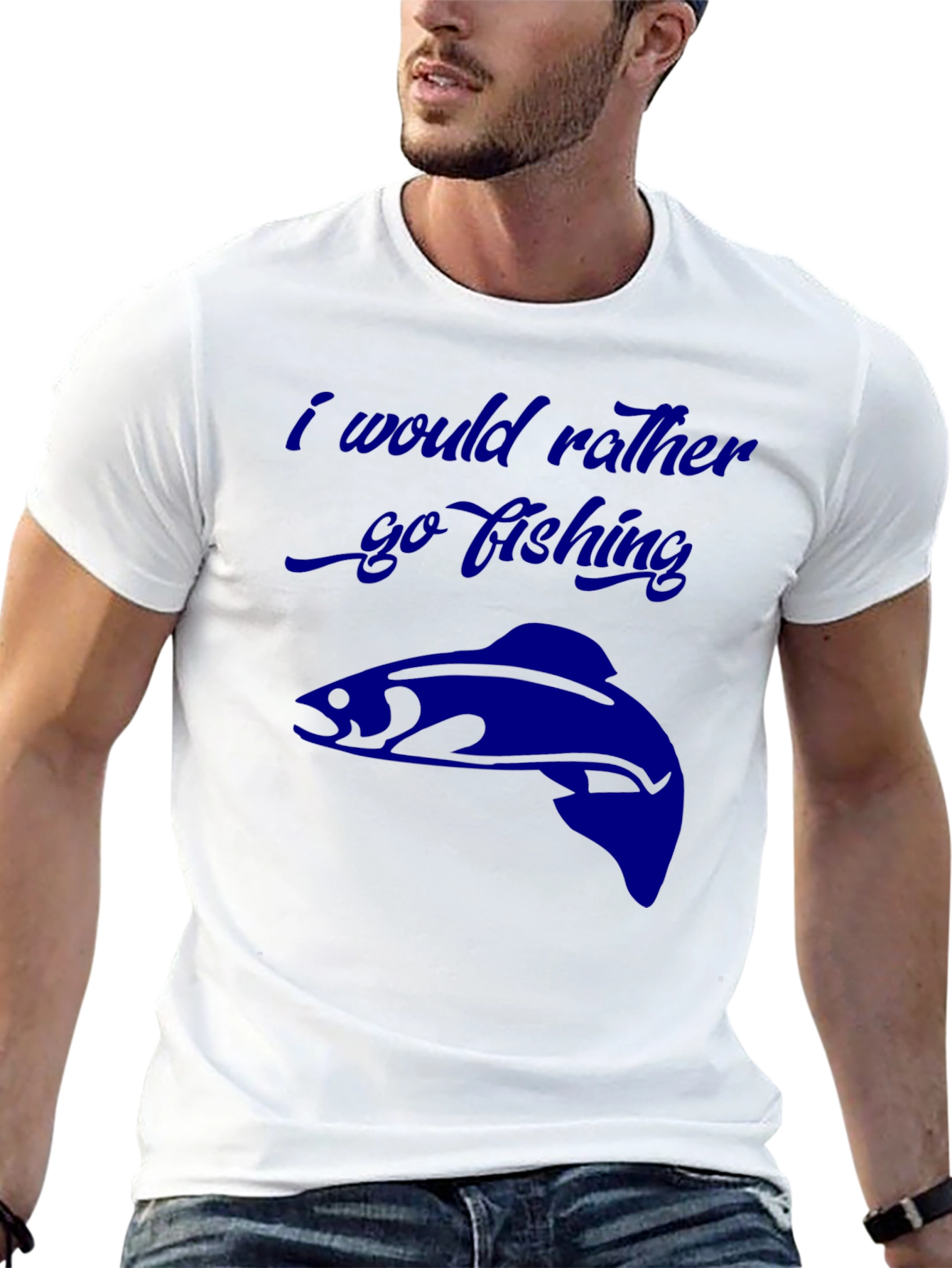 Fishing Graphic Tee - I Would Rather Go Fishing