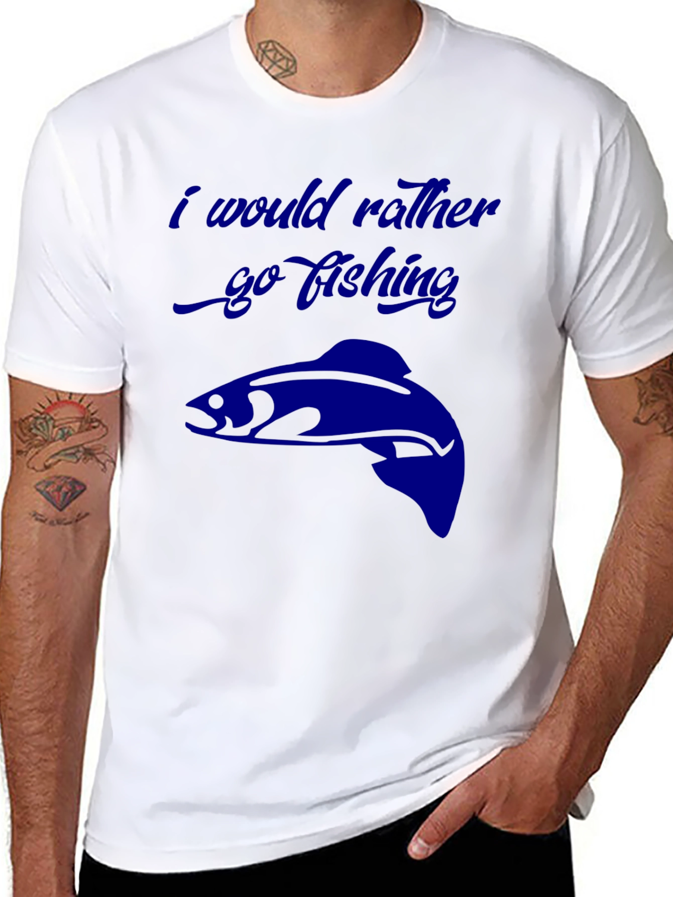Fishing Graphic Tee - I Would Rather Go Fishing