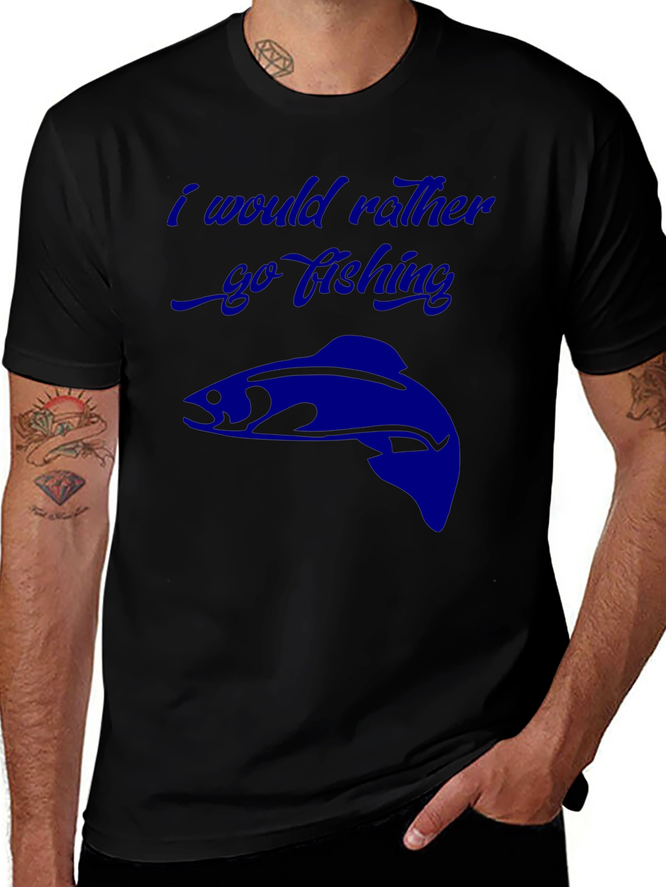 Fishing Graphic Tee - I Would Rather Go Fishing