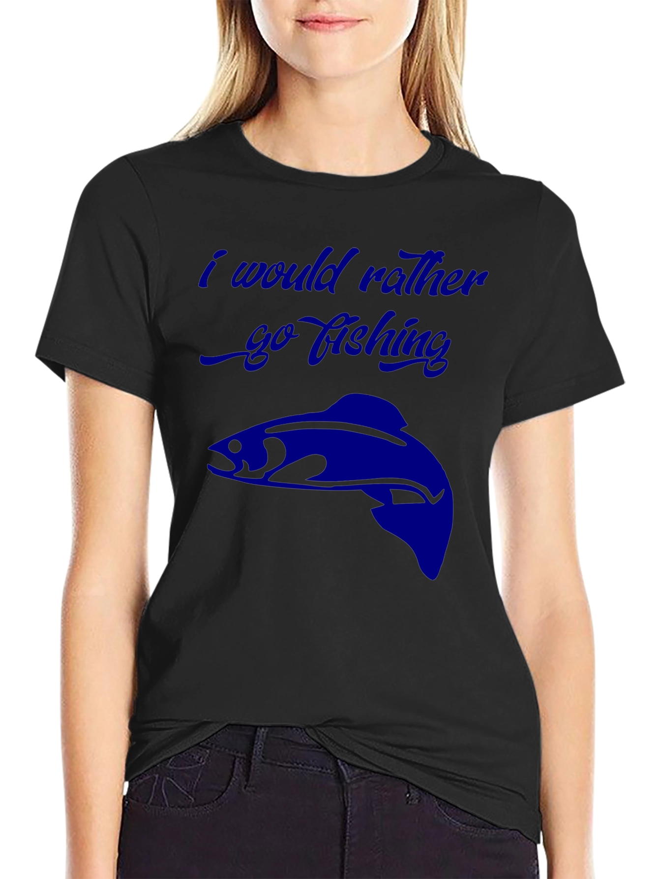 Fishing Graphic Tee - I Would Rather Go Fishing