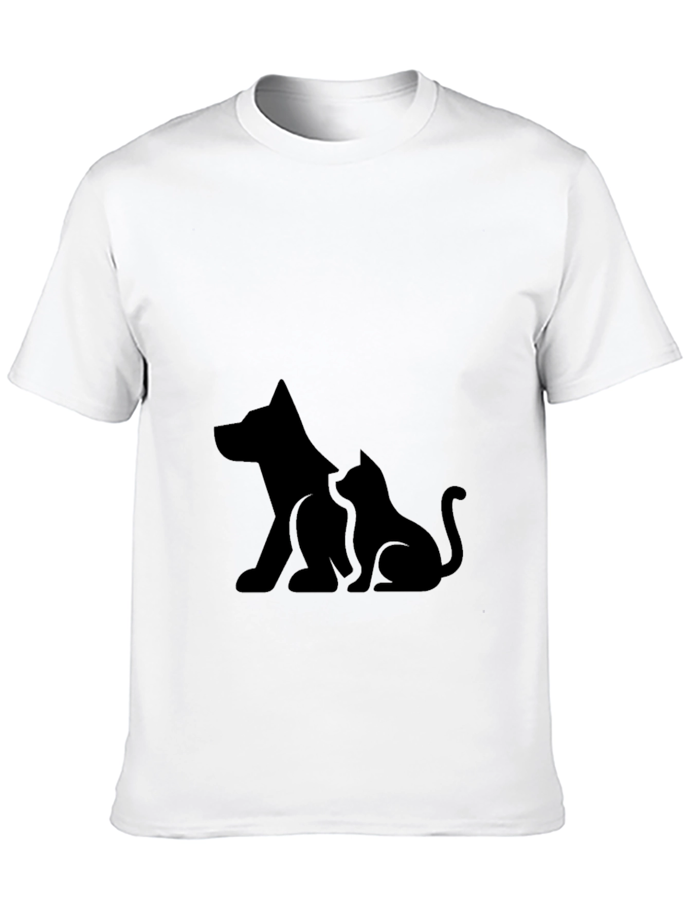 Dog and Cat Silhouette Graphic T-Shirt