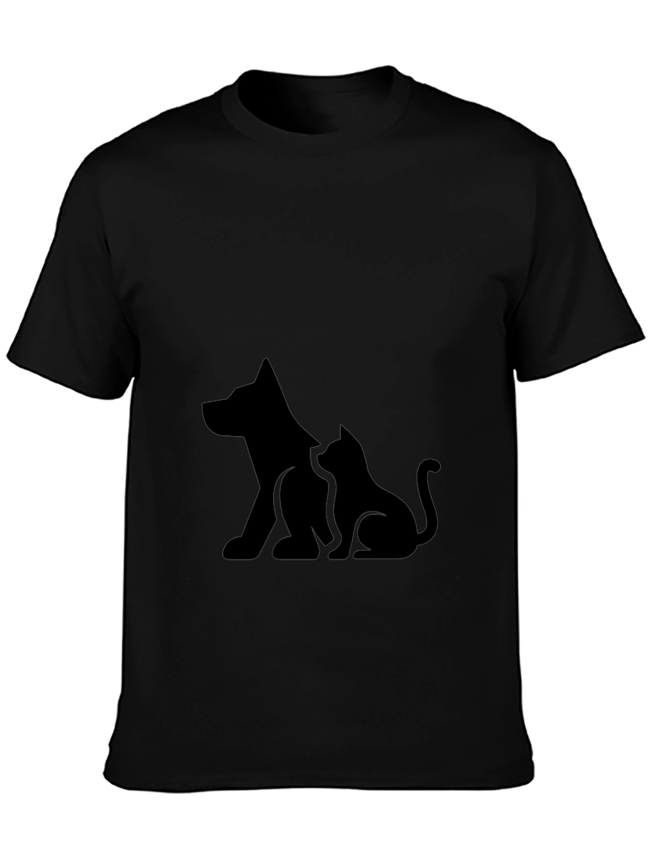 Dog and Cat Silhouette Graphic T-Shirt