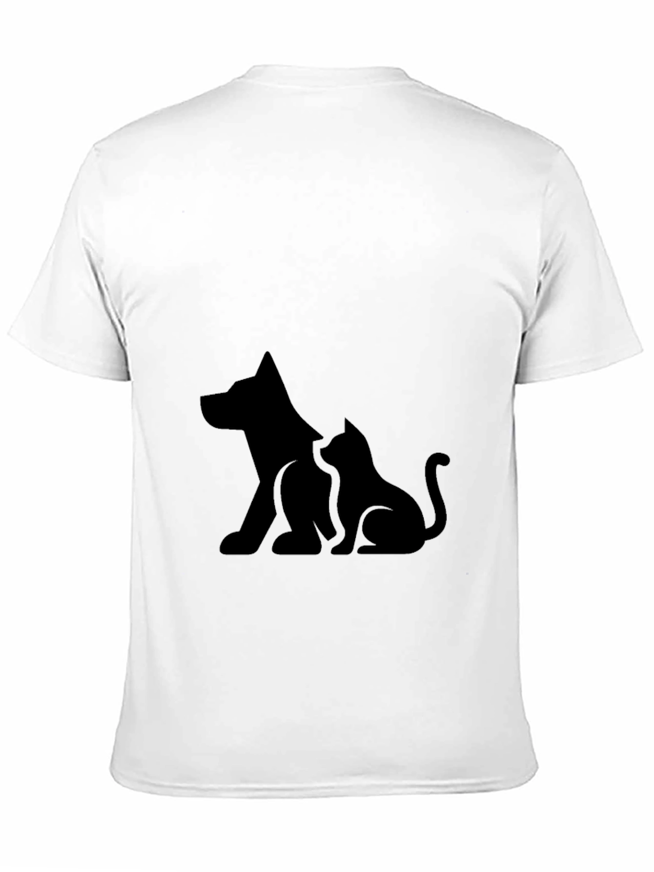 Dog and Cat Silhouette Graphic T-Shirt
