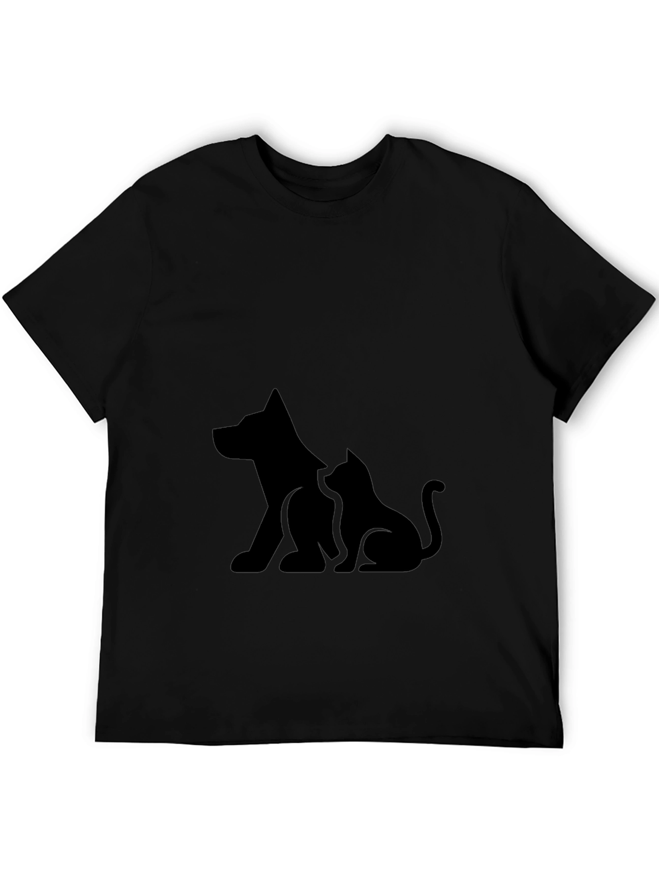 Dog and Cat Silhouette Graphic T-Shirt