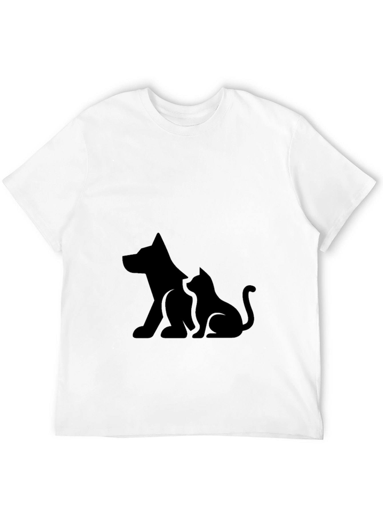 Dog and Cat Silhouette Graphic T-Shirt