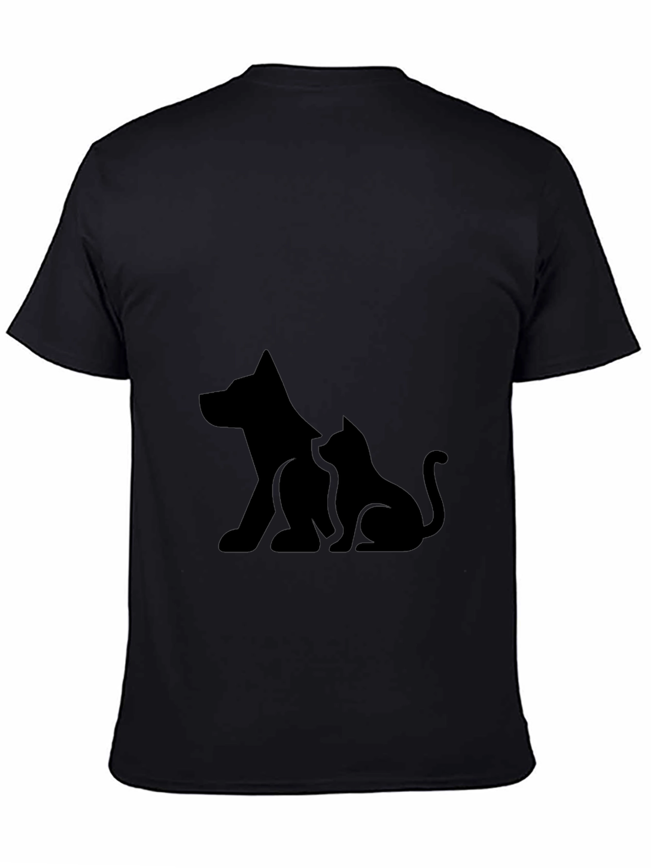 Dog and Cat Silhouette Graphic T-Shirt
