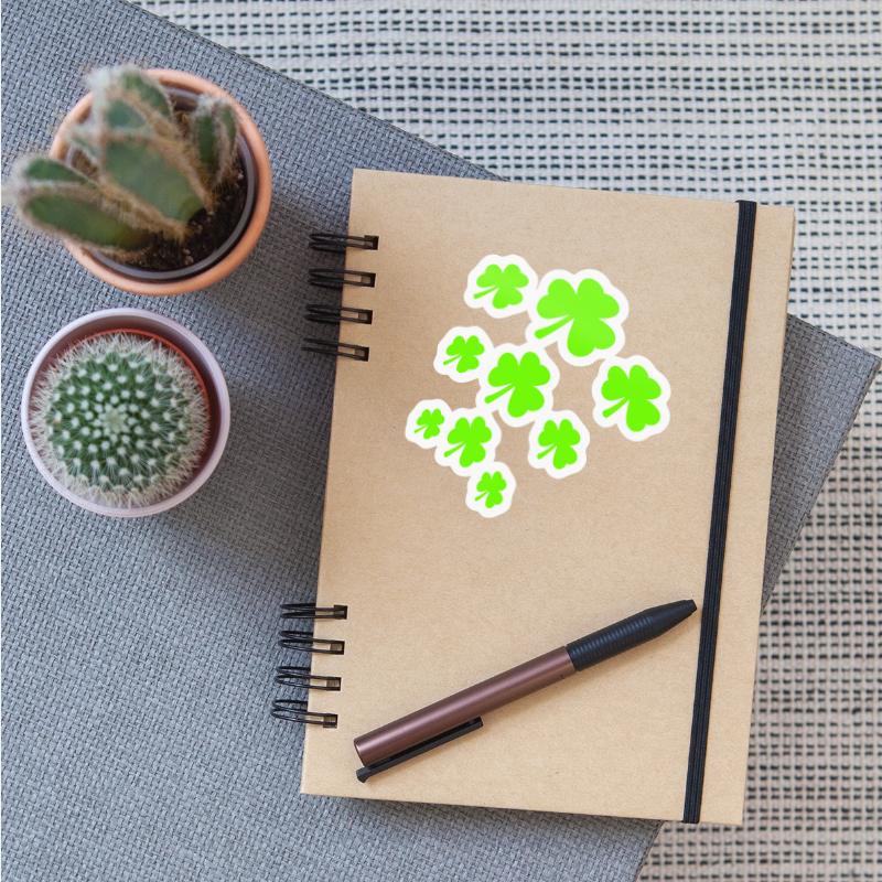 Shamrock Many Trefoil Leaves Green Pattern Cool