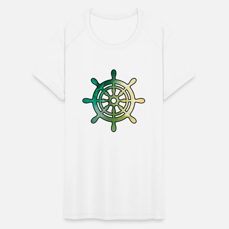 Ship Wheel green watercolor