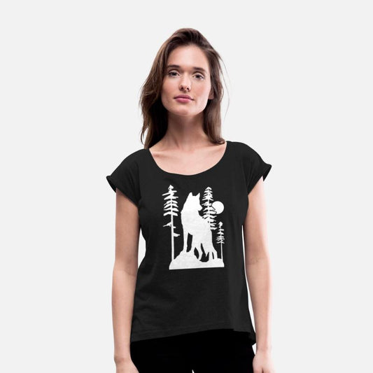 Silhouetted Wolf in Forest Scene