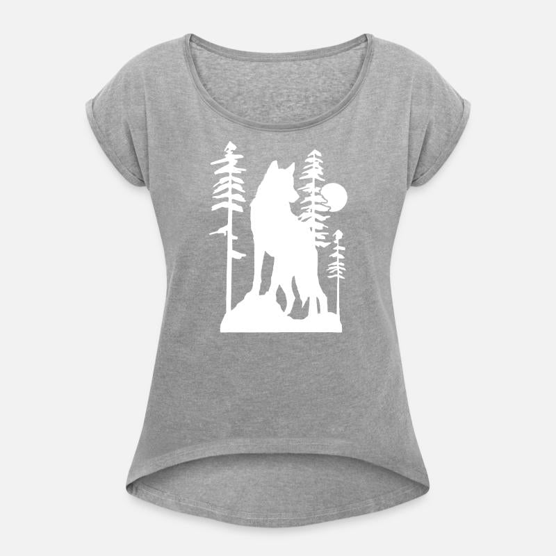Silhouetted Wolf in Forest Scene