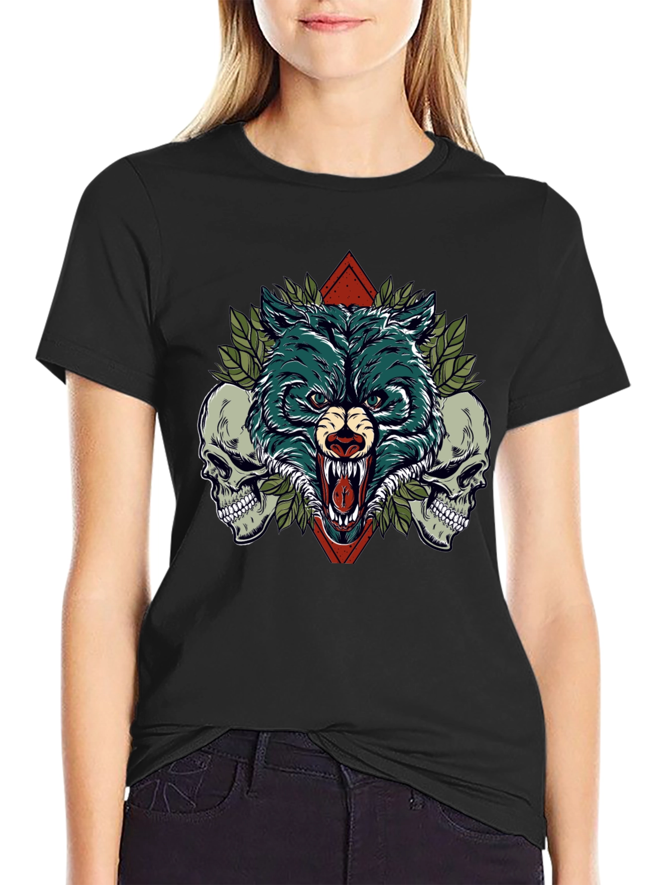 Wolf and Skulls Graphic Tee