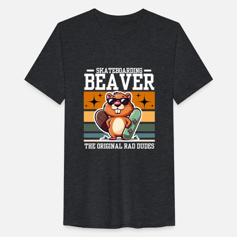 Skateboarding beaver the original rad dudes tshirt