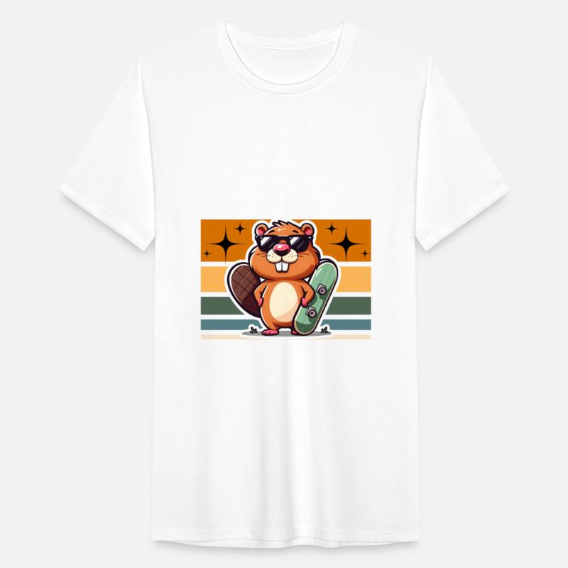 Skateboarding beaver the original rad dudes tshirt