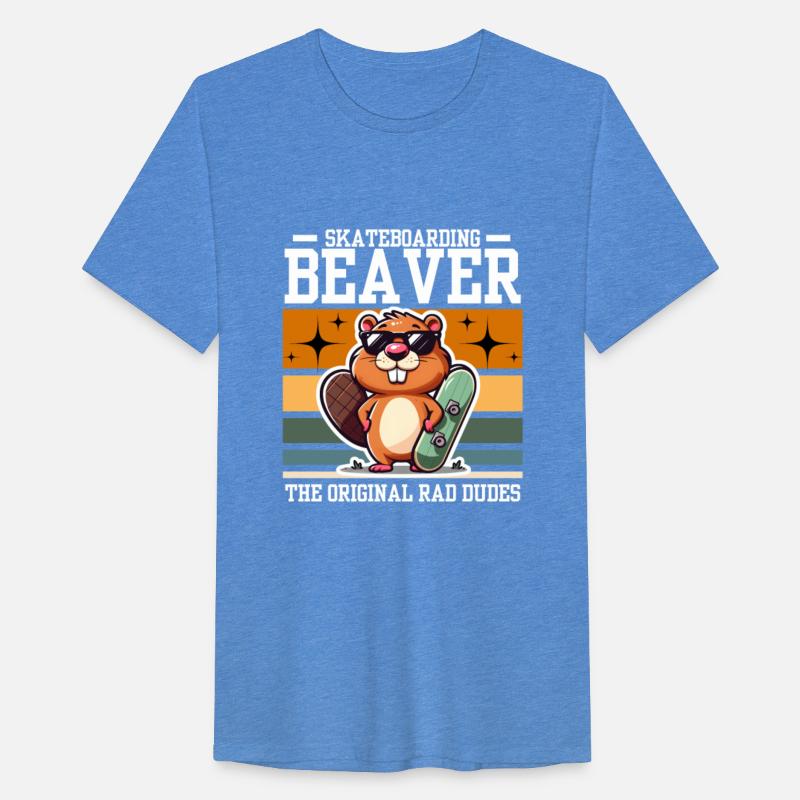 Skateboarding beaver the original rad dudes tshirt