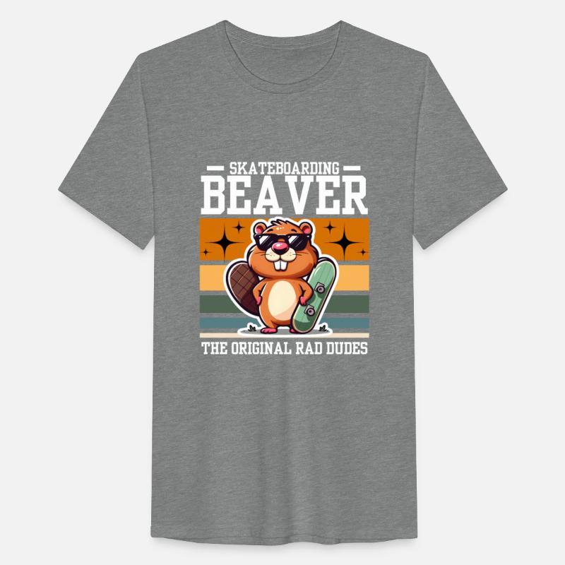 Skateboarding beaver the original rad dudes tshirt
