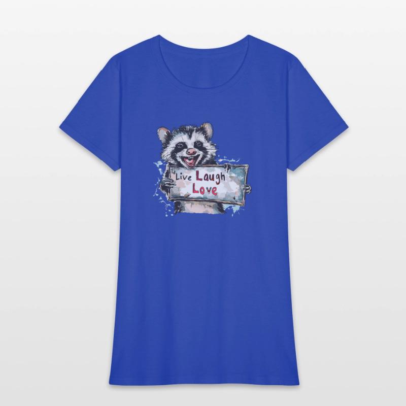 Smiling opossum holding