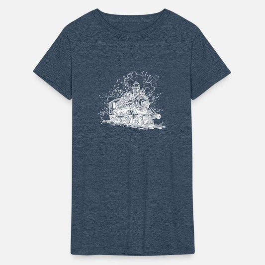 Smoking Steam Locomotive On Tracks Under Steam