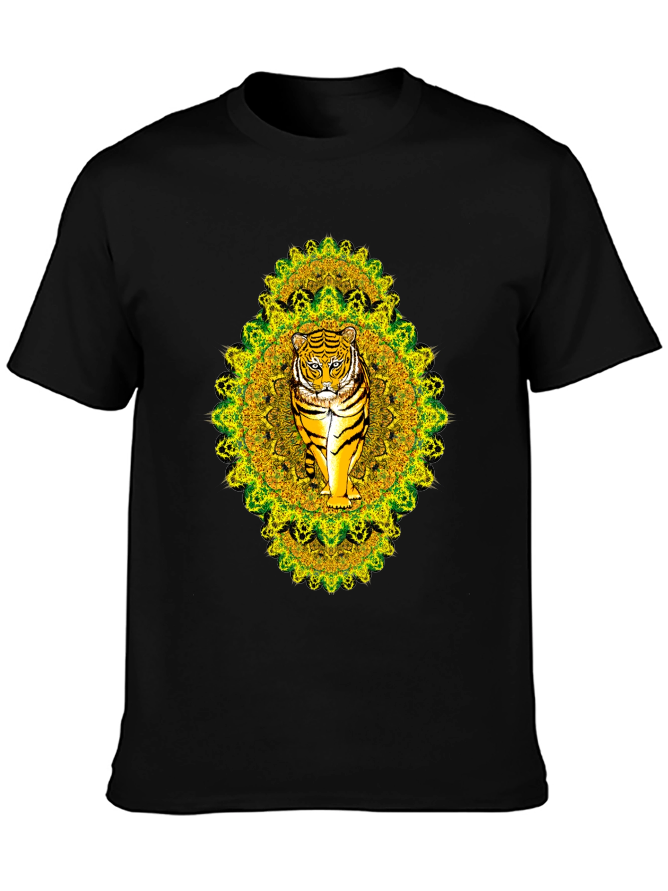 Tiger Mandala Graphic Tee - Black