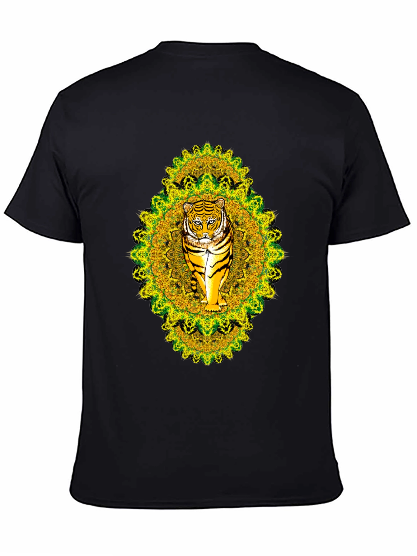 Tiger Mandala Graphic Tee - Black