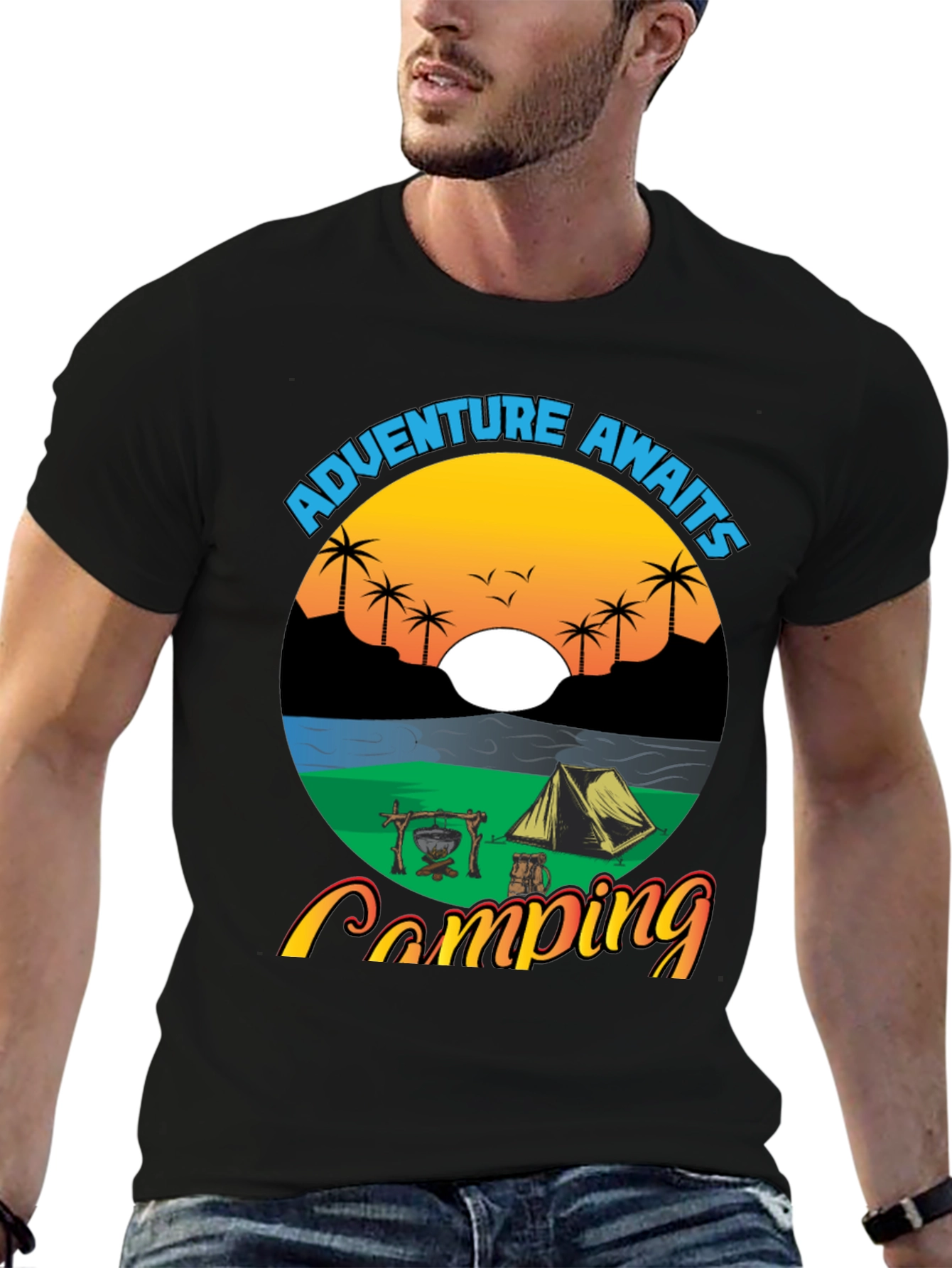 Adventure Awaits Camping Graphic Tee