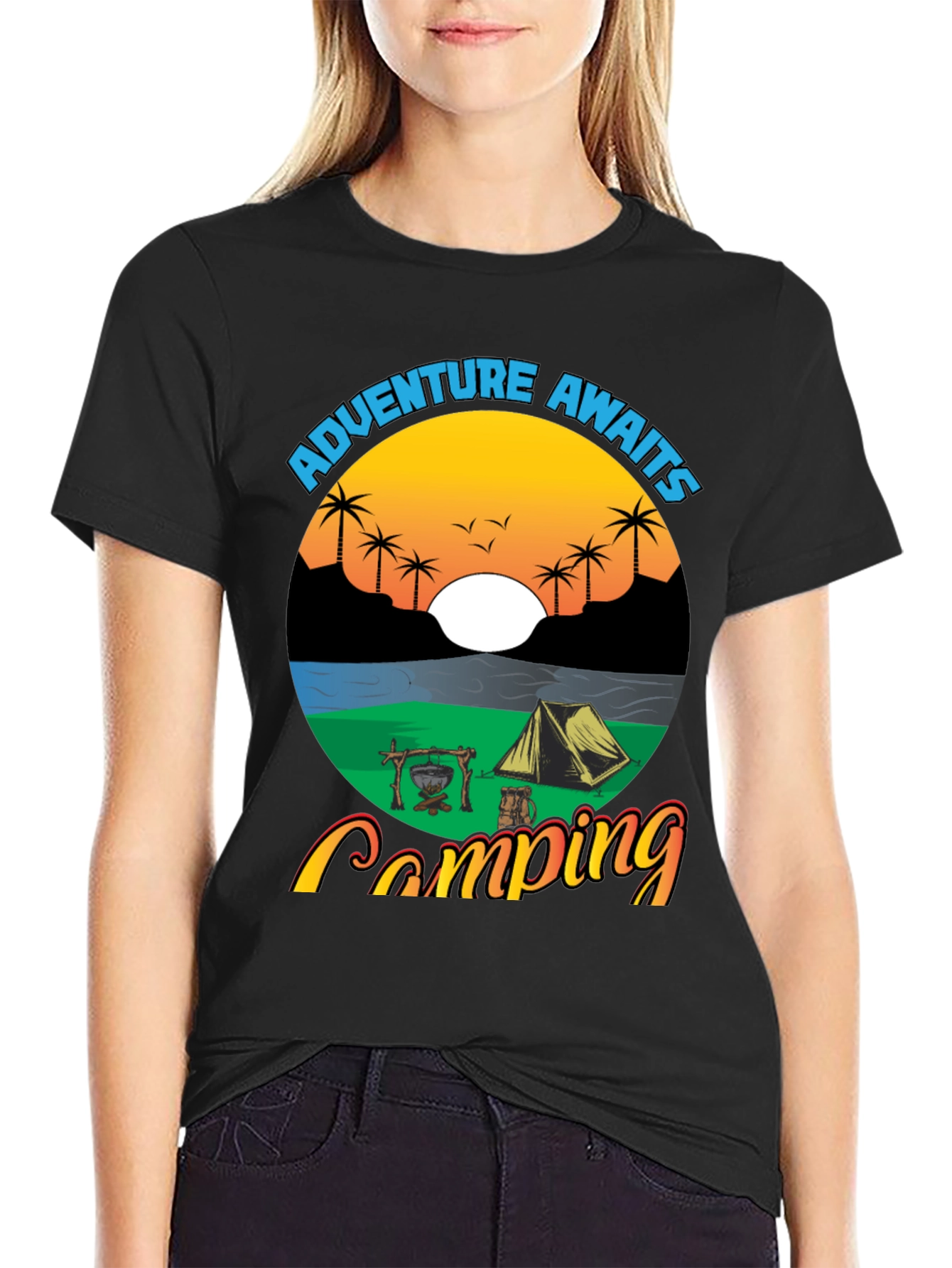 Adventure Awaits Camping Graphic Tee