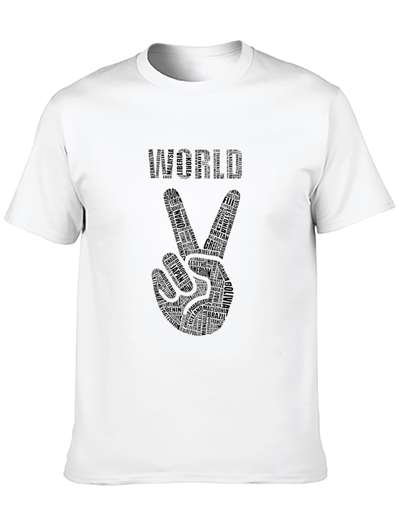 World Peace Sign T-Shirt - Country Names Design