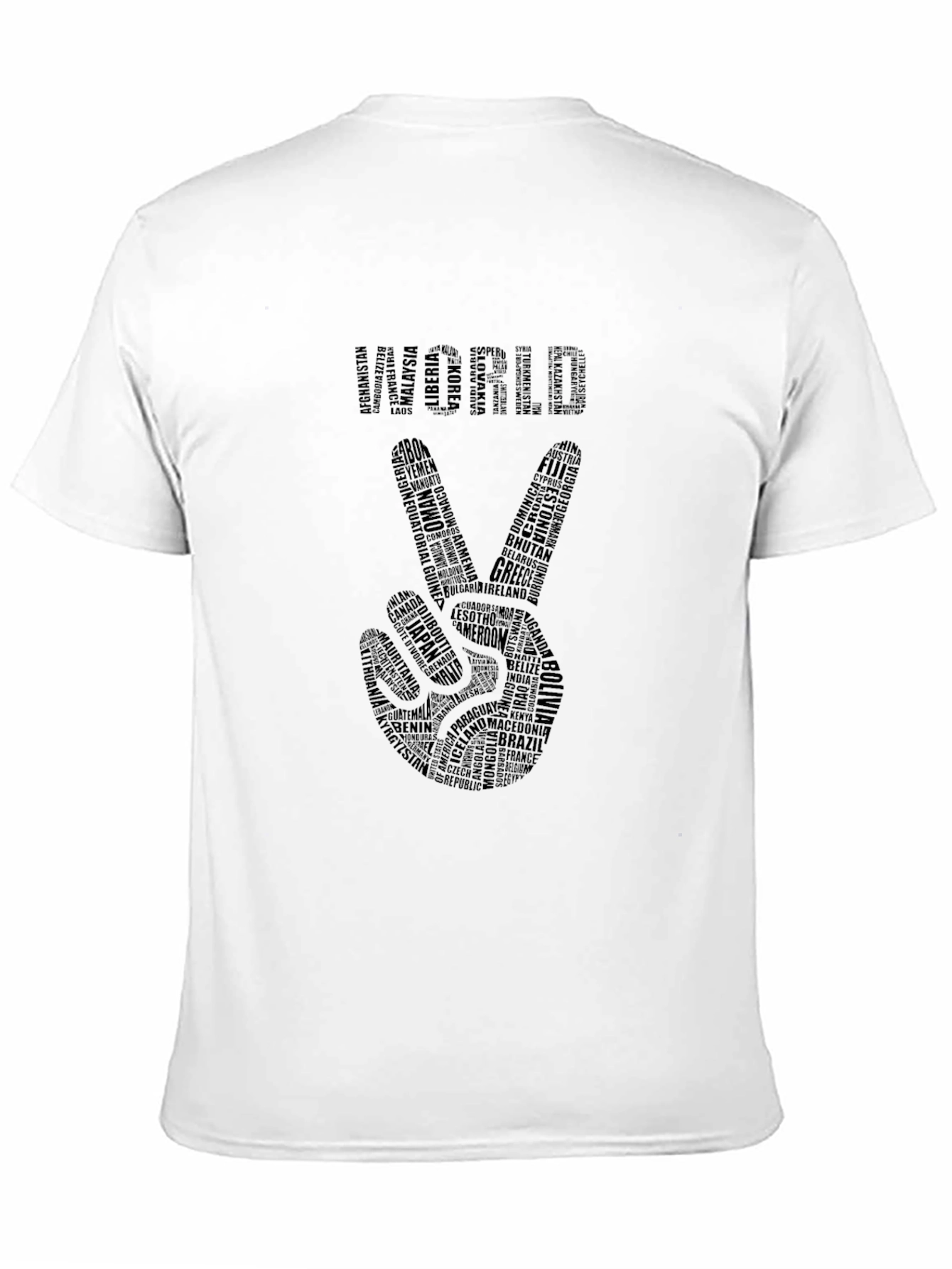World Peace Sign T-Shirt - Country Names Design