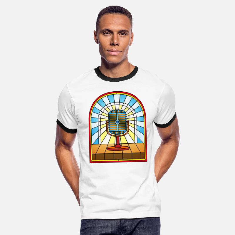 Stained Glass Window Vintage Microphone