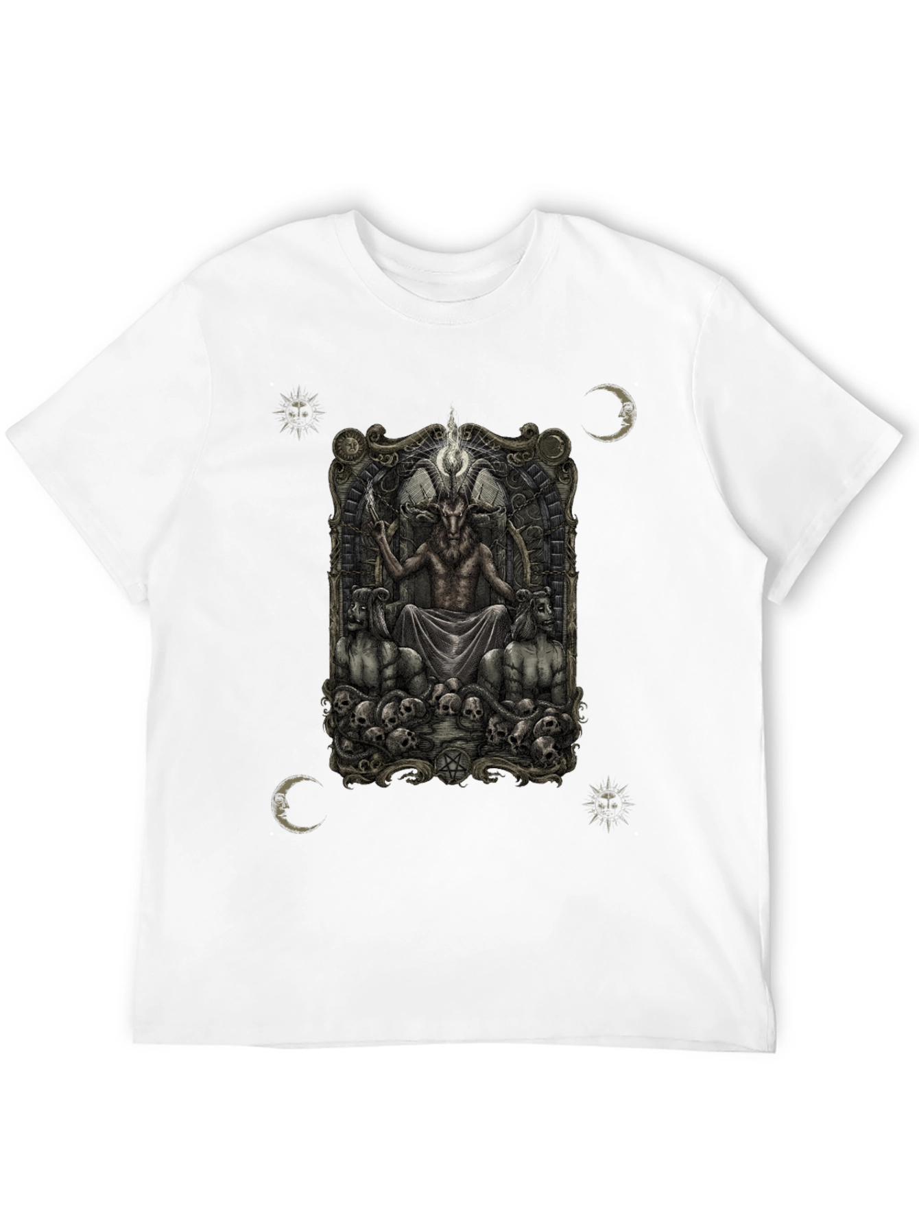 Baphomet Throne Graphic Tee - Dark Occult Style